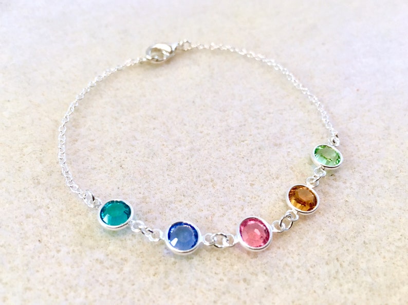 Personalized Birthstone Bracelet or Anklet Mothers Bracelets Etsy