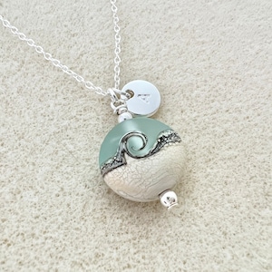 Small beach wave necklace ocean wave necklace sea glass necklace ocean necklace beach bridesmaid necklace beach wedding necklace bridesmaids
