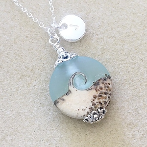 Bigger pale aqua necklace beach necklace ocean wave necklace sea glass necklace ocean necklace beach wedding gifts beach bridesmaid necklace