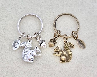 Squirrel gifts for women squirrel keychain squirrel lover gift cute little squirrel with nut animal lover gift squirrel girl gift