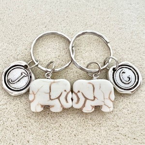 Ivory Keychain Couples Gift Set Stone Elephant Keychains Elephant Gifts Couples ...