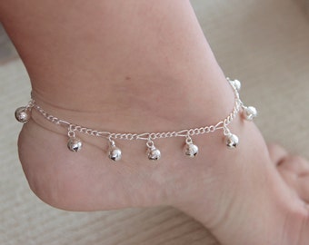 Silver bells bracelet / bells anklet bracelet with bells anklet with bells Christmas jewelry Christmas bells gift anklet baptism jewelry