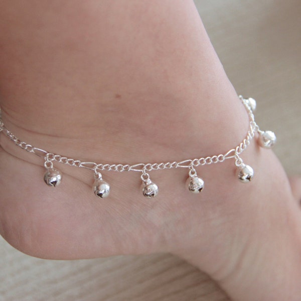 Silver bells bracelet / bells anklet bracelet with bells anklet with bells Christmas jewelry Christmas bells gift anklet baptism jewelry