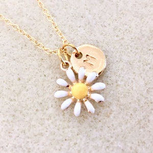 Gold daisy necklace daisy gift daisy Girl Scout daisy girl scout necklace flower girl gift flower girl necklace little girl gift jewelry