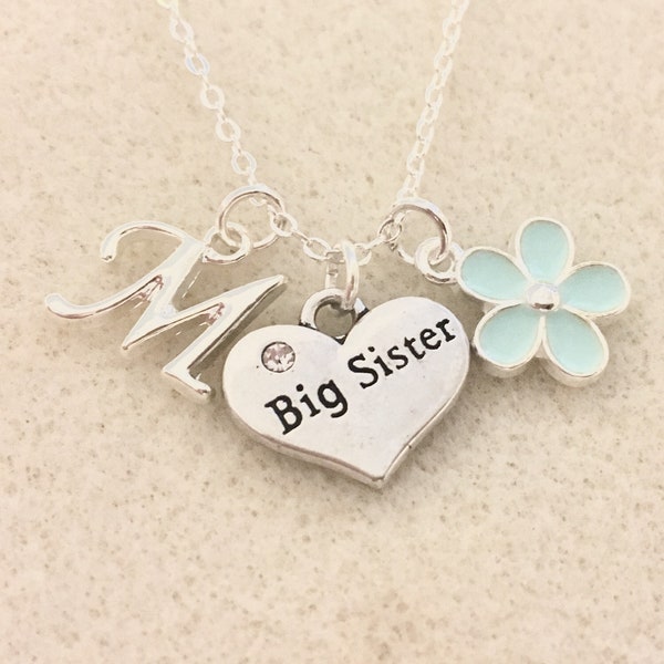 Personalized big sister necklace big sister gift from new baby announcement future new big sister birthday gift ideas baby shower gift