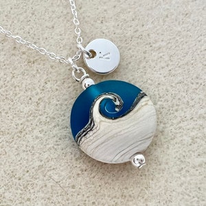Dark blue ocean wave necklace beach necklace ocean wave necklace sea lover necklace sea lover gifts beach sea lover gift ocean gifts