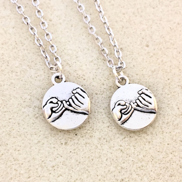 Pinky promise necklace his and her gift necklaces set of 2 best friend necklace for 2 best friend gifts bff gifts bff necklace for 2 friends