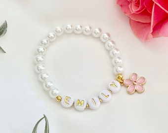 Custom name girl bracelet baby bracelet baby girl bracelet toddler girl gift toddler girl bracelet little girl gift little girl bracelet
