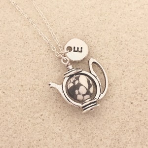 White teapot necklace gift tea lover gift teapot jewelry tea party tea gifts tea pot necklace Christmas gifts Christmas necklace mom