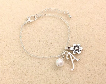 Flower girl bracelet bridesmaid gift flower girl gift simple bracelet for flower girl wedding gift wedding favors bridesmaid bracelet gift