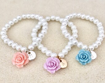 Toddler girl gift personalized little girl bracelet toddler bracelet for girls flower girl gift little girl gifts flower girl bracelet