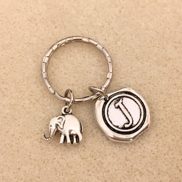 Silver lucky elephant keychain elephant gifts elephant key chain elephant key ring good luck gifts friendship gifts lucky gifts friends