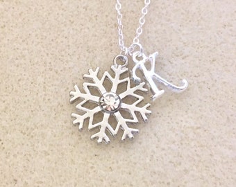 Snowflake necklace Christmas gift Christmas necklace Elsa necklace winter necklace frozen necklace frozen party favors frozen gift snowflake