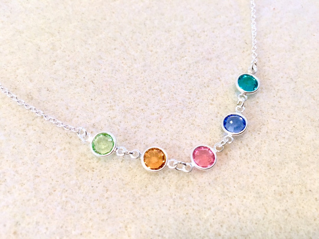 Personalized Birthstone Necklace Mothers Necklaces Birthstone Gifts ...