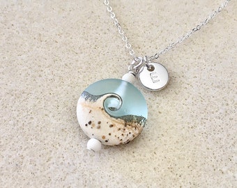 Bigger aqua necklace beach necklace ocean wave necklace sea glass necklace ocean necklace beach wedding gifts beach bridesmaid necklace