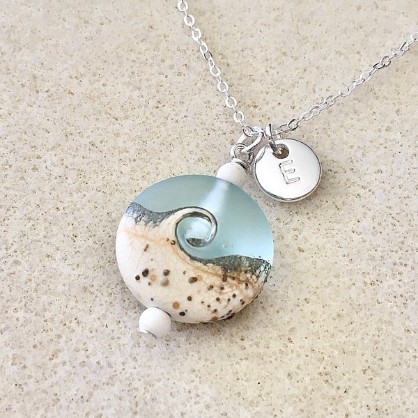 Bigger aqua necklace beach necklace ocean wave necklace sea glass necklace ocean necklace beach wedding gifts beach bridesmaid necklace