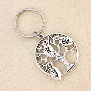 Family tree of life keychain with leaves family tree of life gift mother gift grandma gift mom gifts for mom Christmas gift grandmother gift