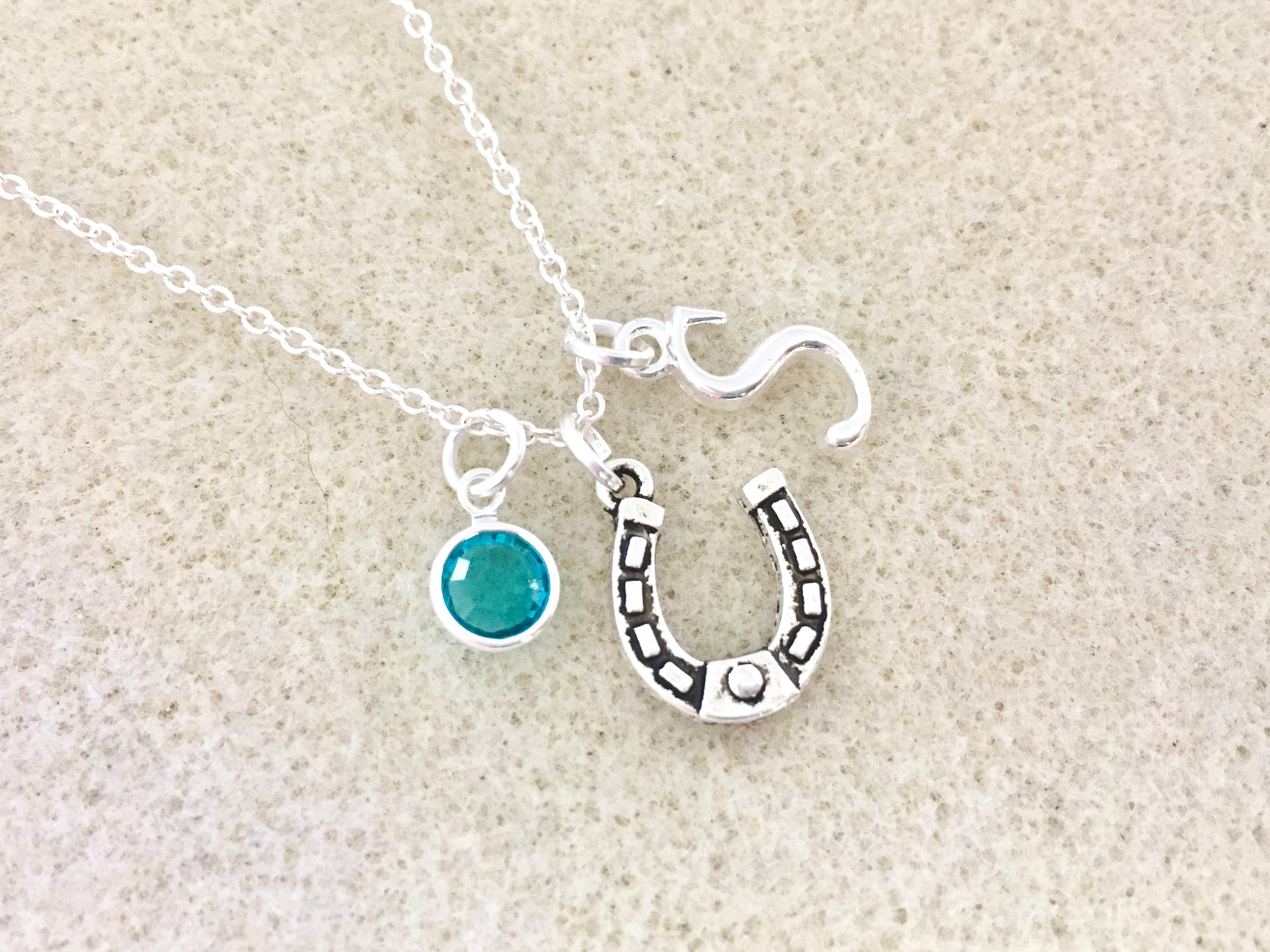Personalized horseshoe necklace horseshoe jewelry lucky Etsy