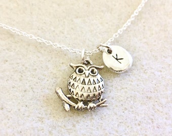 Personalized owl necklace owl gifts owl lover gift owl jewelry owl theme party favors owl favors owl gifts women owl pendant necklace