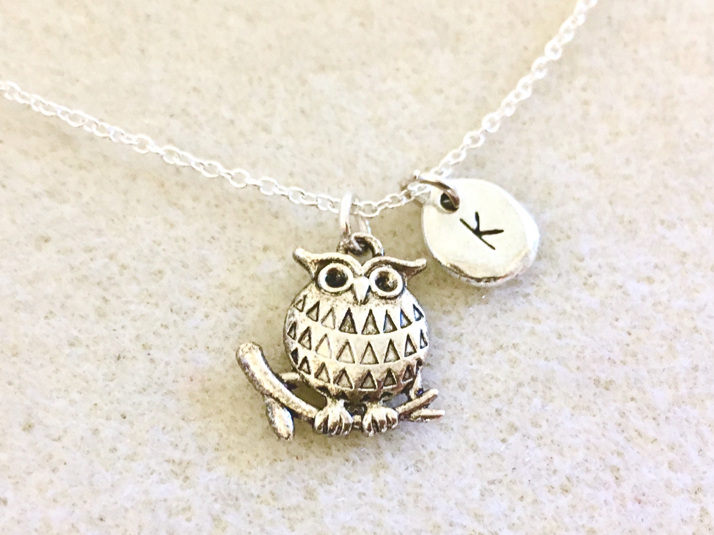 Personalized owl necklace owl gifts owl lover gift owl jewelry Etsy