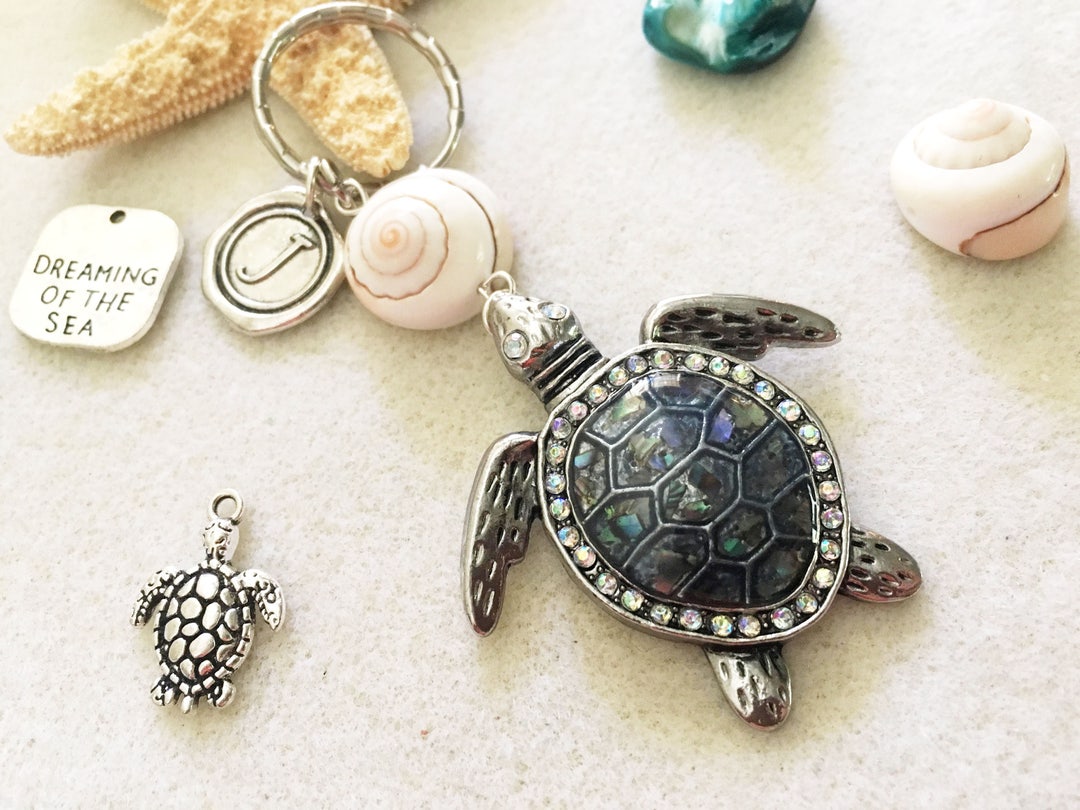 Personalized Sea Turtle Keychain Beach Gifts Sea Jewelry Beach Lovers ...