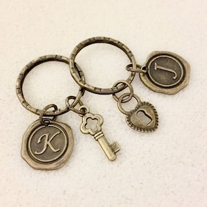 Lock and key keychains personalized couple keychain set couple keychains gift for couples gift for him gift for her lock and key couples