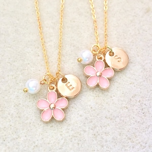 Blush Pink Flower Girl Necklace Flower Girl Gift for Little Girl Light Pink Flower Necklace Toddler Girl Necklace Toddler Girl Gift Girl