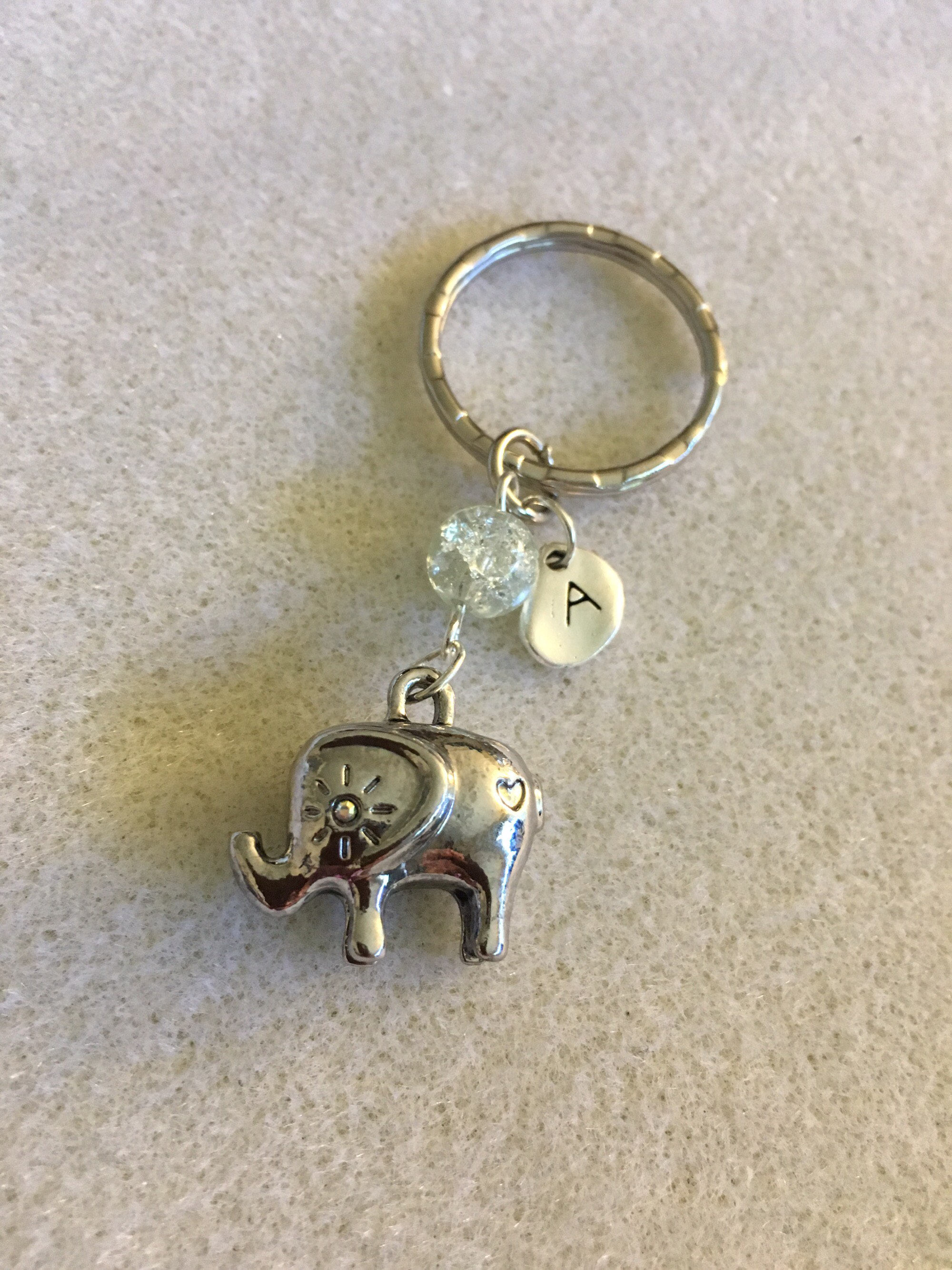 3D Elephant keychain elephant gifts initial keychain good luck Etsy