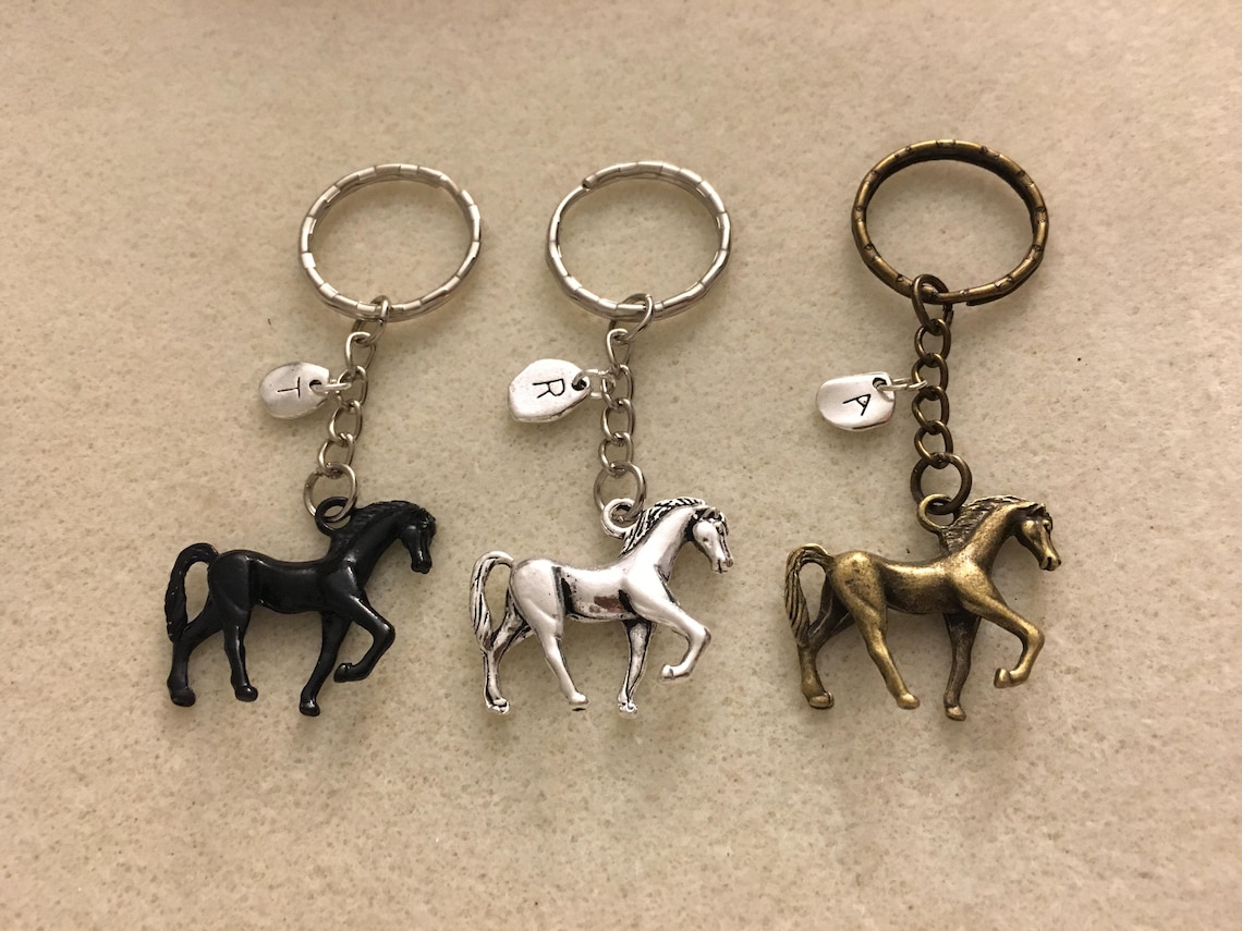 3D Silver horse keychain personalized horse keychain horse Etsy.de