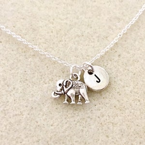 Personalized Lucky Elephant Necklace with letter elephant gifts friendship necklace gift lucky necklace bff necklace animal necklace