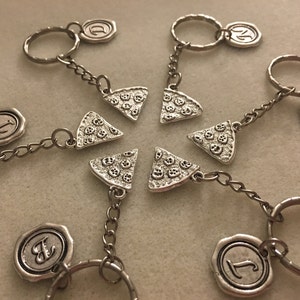 SET of Pizza keychains pizza party friendship gift best friend gift gifts friend friendship jewelry friendship keychain personalized jewelry