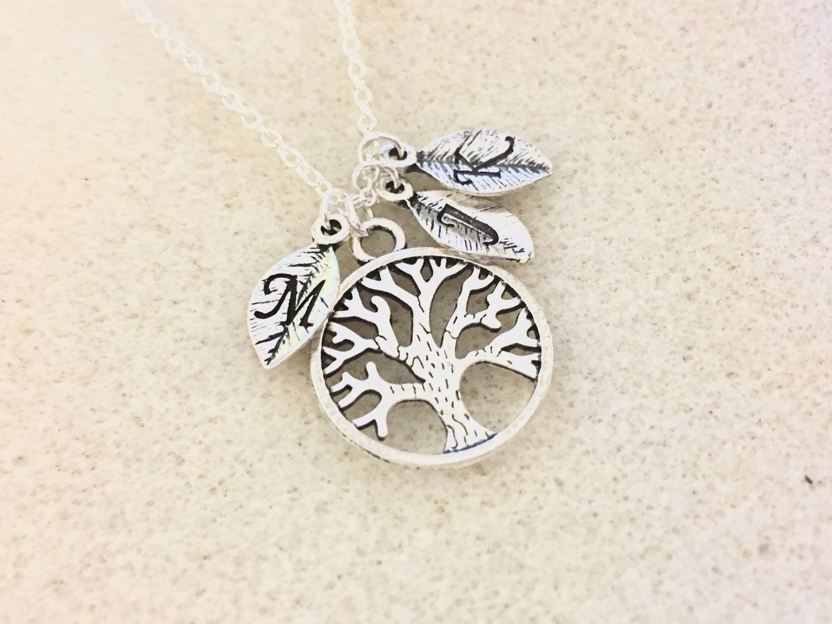 Tree of Life Necklace With Leaves Family Tree Necklace for Mom Etsy