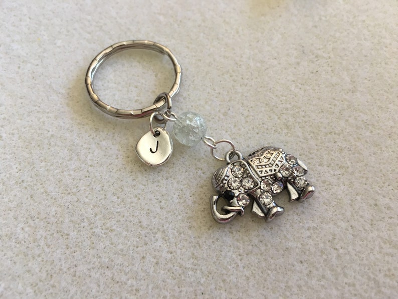 Elephant Keychain Elephant Key Chain Elephant Gifts Elephant Etsy