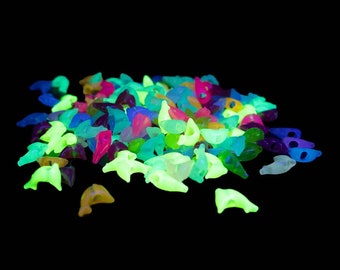 Neon Fluorescent UV Dolphin Beads - 75/Pack