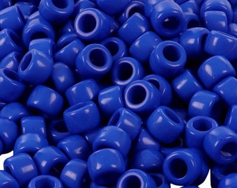 Navy Blue Opaque Pony Beads - 9x6mm - 300 Pack – Kandi Bracelet Supplies for Rave, Festival & Kids Craft Jewelry Making