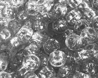 Clear Glitter Pony Beads - 9x6mm - 300 Pack – Kandi Bracelet Supplies for Rave, Festival & Kids Craft Jewelry Making