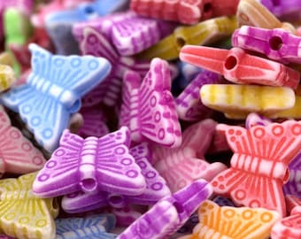 Pastel Butterfly Beads 150/Pack - Kandi Bracelet Supplies for Rave, Festival & Kids Craft