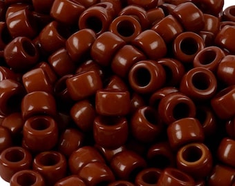 Brown Opaque Pony Beads - 9mm - 300/Pack