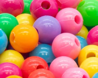 Multicolor Pastel Round Pony Beads - 9mm - 300 Pack – Kandi Bracelet Supplies for Rave, Festival & Kids Craft