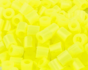 Neon Yellow Translucent Fuse Beads - 5x5mm - 1000/Pack , DIY Craft Kit Supplies, Iron Melting Pixel Art