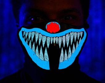 Joker LED Sound Reactive Mask , EDM Festival Mask – Rave Outfit Accessories