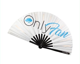 Onlyfan - Custom Festival Folding Hand Fan - Large Bamboo Fan - Rave Accessories - Festival Merch