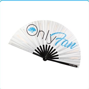 Onlyfan - Custom Festival Folding Hand Fan - Large Bamboo Fan - Rave Accessories - Festival Merch