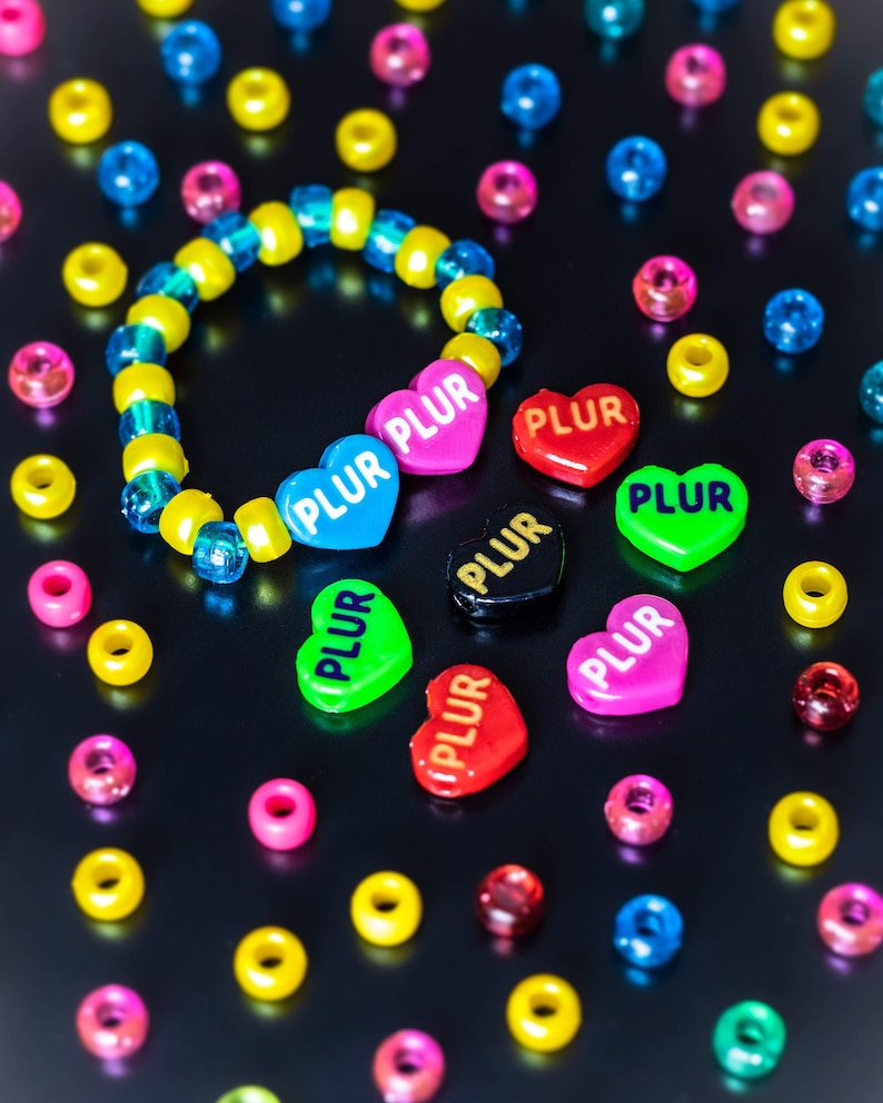 Good For Jewelry Beads Made In The USA Kandi Rave Bracelets PLUR Plastic Beads 10+ Pack