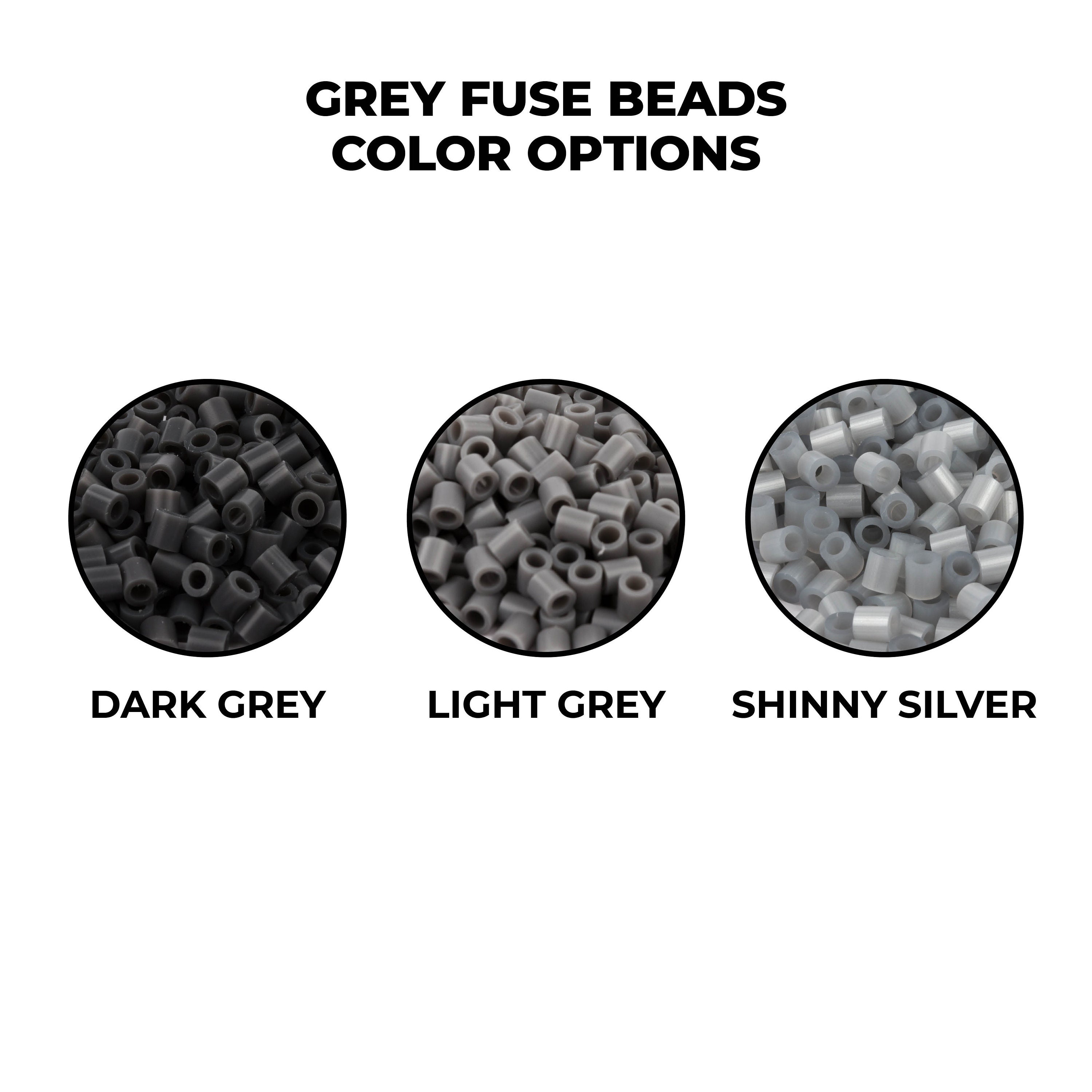 Grey Fuse Beads for Perlers More Than 3 Grey Color Options perler Brand  Compatible Melty Beads 5mm 1000, 3000 or 6000 Beads 