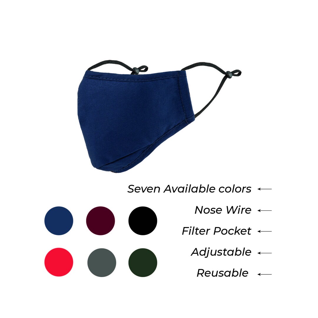 Cotton Face Mask for Adults. Washable Adjustable Nose Wire & Etsy