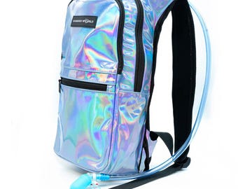 Blue  Hydration Pack – Rave Backpack Gear– EDM Water Pack – Music Festival Hydropack