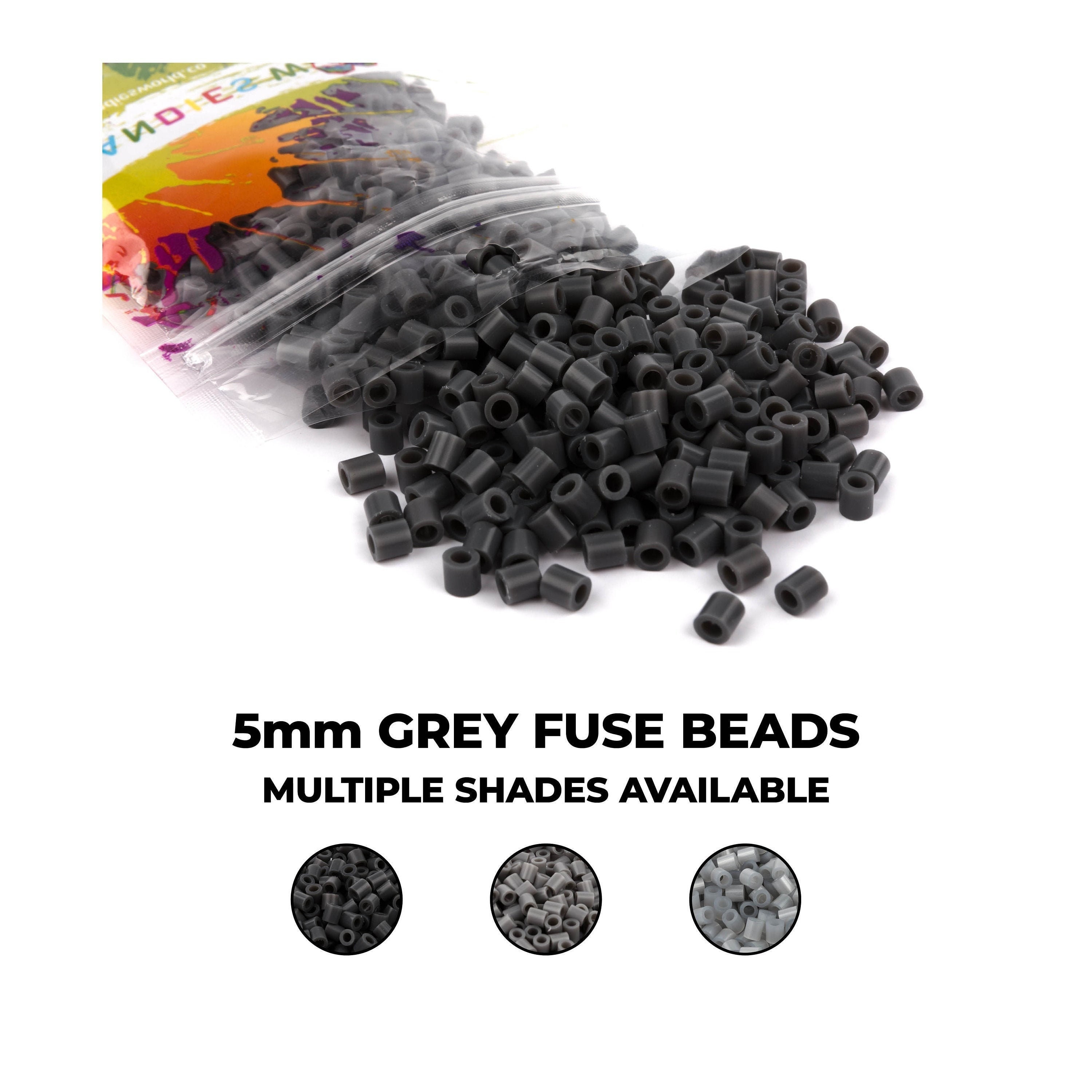 Grey Fuse Beads for Perlers More Than 3 Grey Color Options perler Brand  Compatible Melty Beads 5mm 1000, 3000 or 6000 Beads 