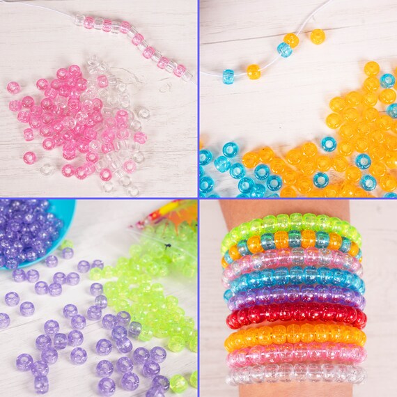 Pink Glow Pony Beads for bracelets, jewelry, arts crafts, made in USA - Pony  Beads Plus