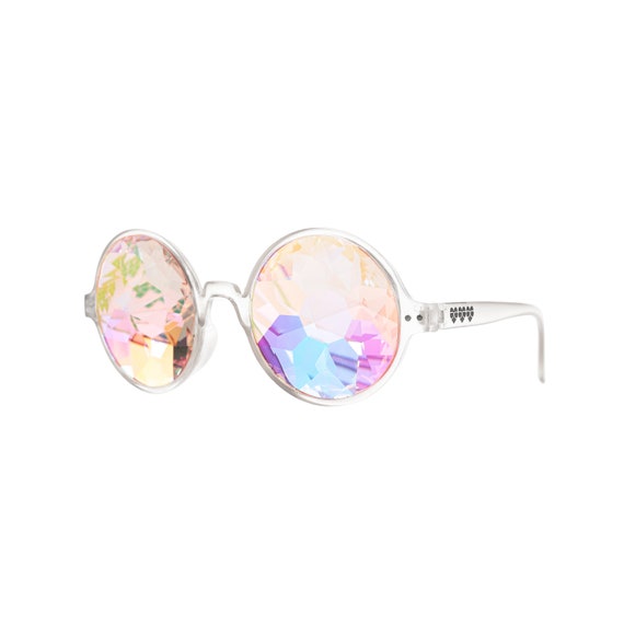 Clear Round Kaleidoscope Glasses, Prism Fractal Rainbow  display picture 1
